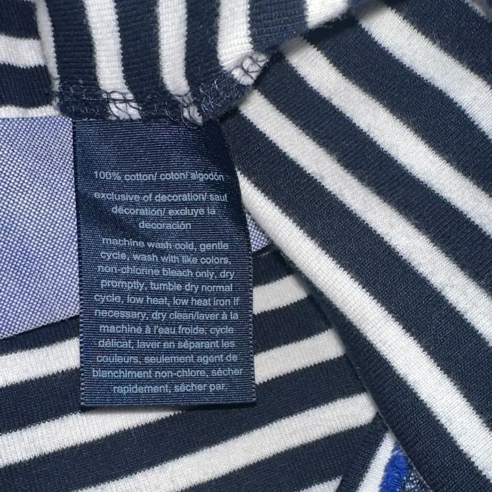 Tommy Hilfiger Navy Striped Women's Top with Pocket Detail Size S/P
